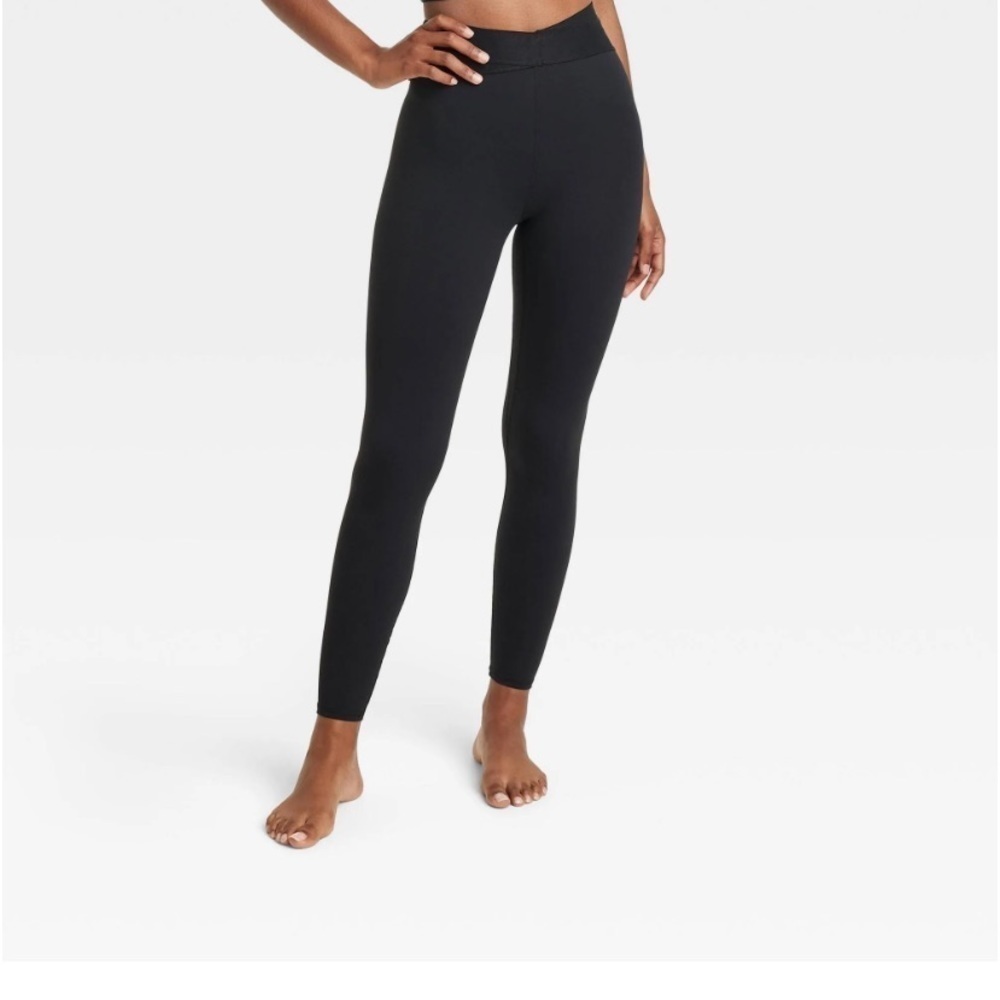 Women's High-Rise Wrap
Waistband Leggings - JoyLab black
